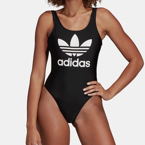 Adidas Trefoil Black One Piece Swimsuit 2XS
